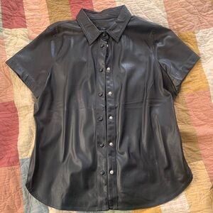 Leather tailored shirt